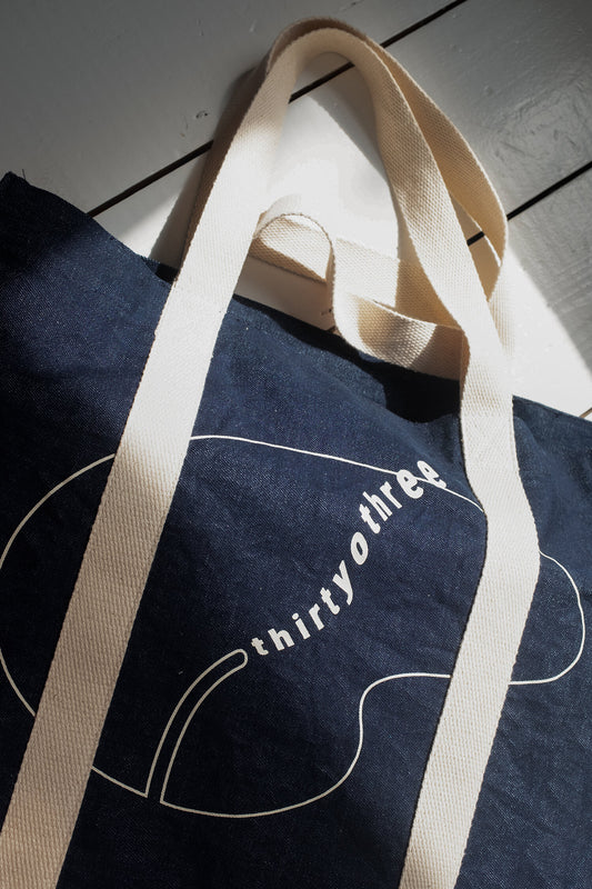 3003 Oversized Double Handle Tote Bag - Raw Denim