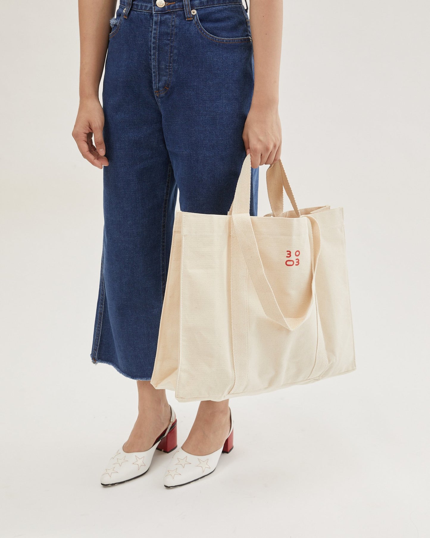 3003 Oversized Double Handle Tote Bag - Off White