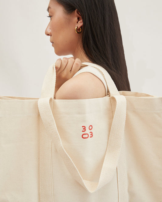 3003 Oversized Double Handle Tote Bag - Off White